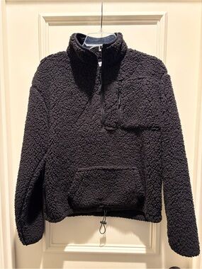 No Boundaries Black Sherpa Pullover